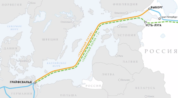 На снимках пресс-службы Газпрома показана сокращенная инфографика прокладки труб.