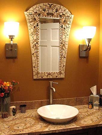 Необычная плитка для ванной: мозаика в интерьере Необычная плитка для ванной: мозаика в интерьере handmake