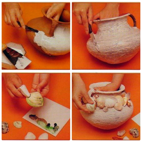 Декор старых глиняных горшков Декор старых глиняных горшков глиняный горшок