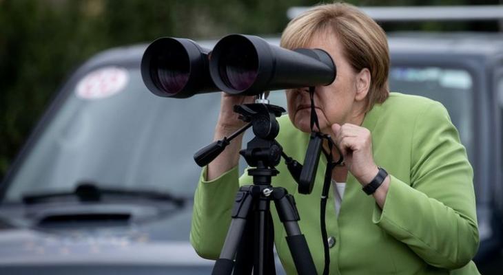 Ангела Меркель в Грузии решилась посмотреть в бинокль на военное присутствие России на Кавказе
