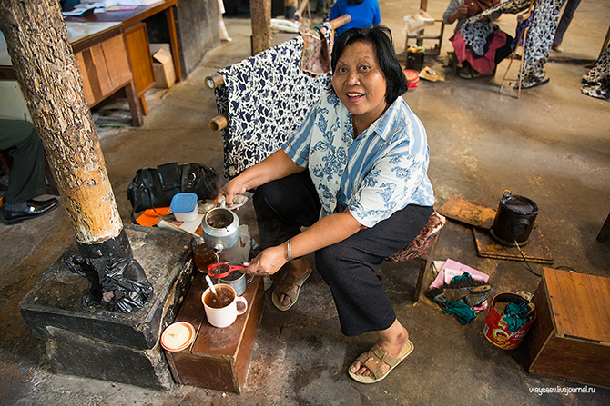 Как делают батик в Индонезии