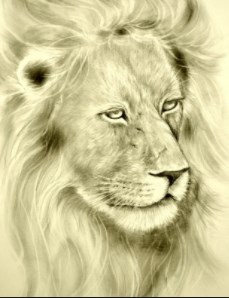эскиз татуировки лев