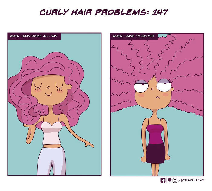 I Create Comics Based On Curly Hair Problems