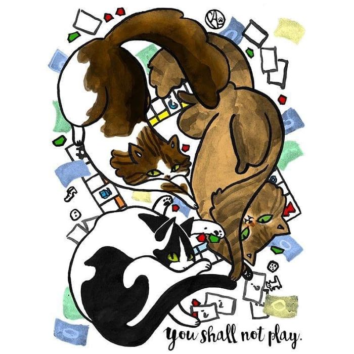 My Girlfriend Keeps Painting Our Life With 3 Cats And A Dog And I Can't Get Enough Of It!