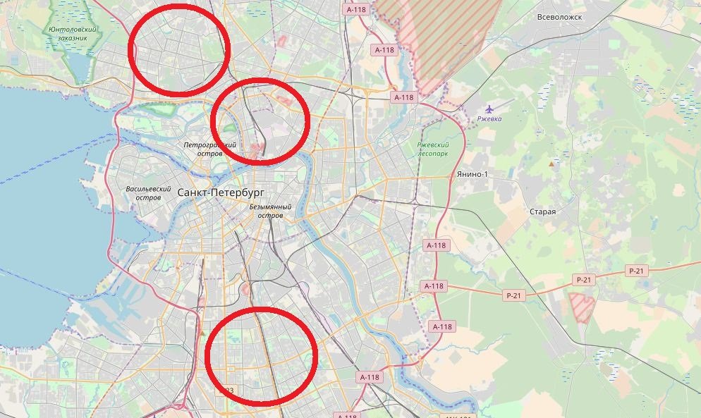 Карта перекрытия дорог в санкт петербурге