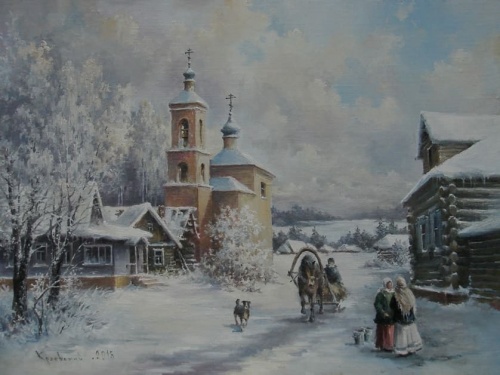 Художник Владимир Краевский. По снегу, летящему с неба 