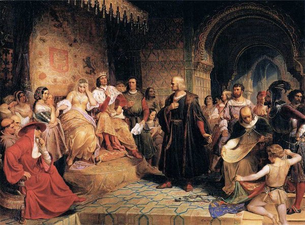 Э. Лойце «Колумб перед королями Фердинандом и Изабеллой» 