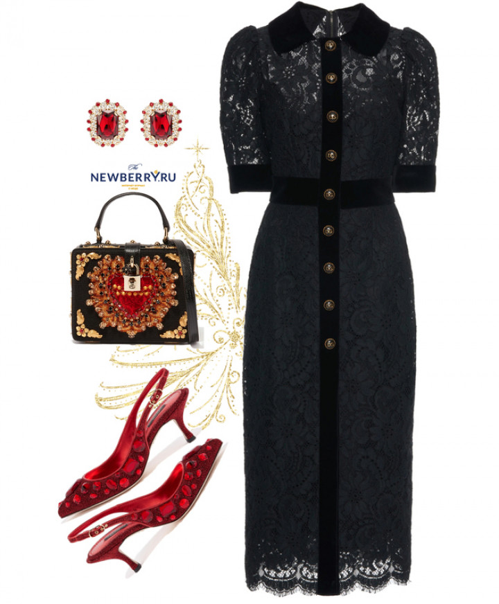 Новогодние образы в стиле Dolce & Gabbana в модных сетах мода и красота,модные образы,модные сеты,новогодние наряды,одежда и аксессуары