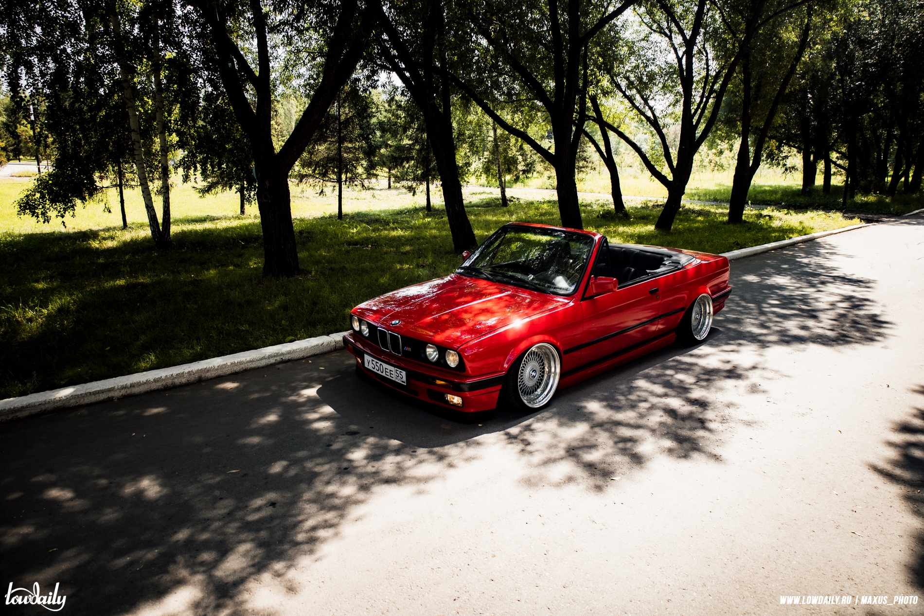 BMW E30 Cabrio с заниженной подвеской