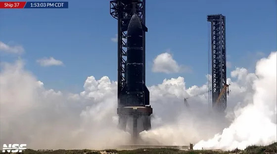 прошел первый огневой тест Starship S37