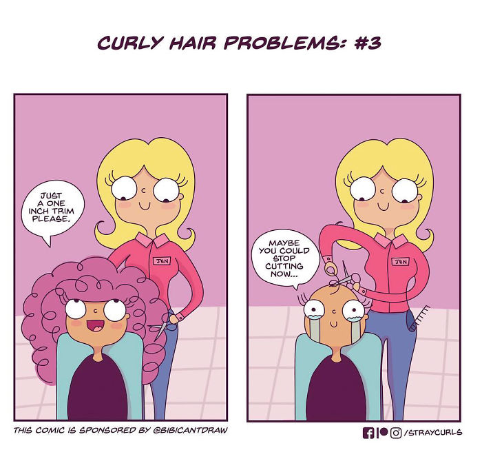 I Create Comics Based On Curly Hair Problems