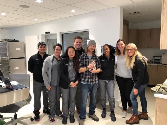 Люди и котенок