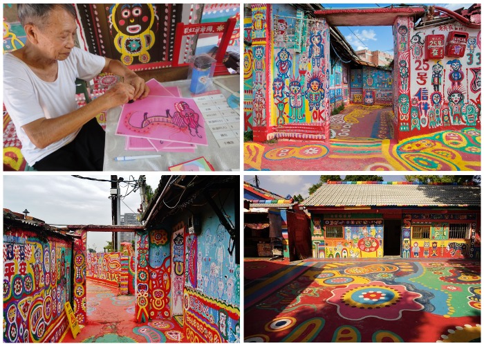 «Радужный дедушка» без устали разрисовывает каждый клочок деревни (Rainbow Village, Тайвань).