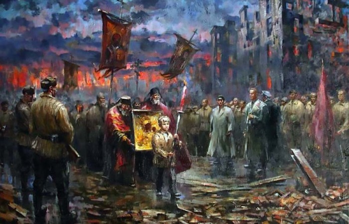 "Сталинград 1942. Ход с Иконой", А.С. Лысенко. / Фото: sanatatur.ru