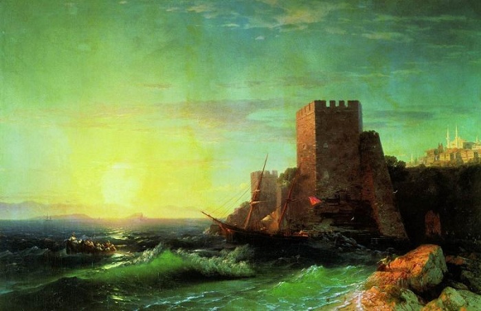 Башни на скале у Босфора. Автор. И.К.Айвазовский.