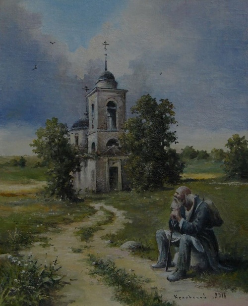 Художник Владимир Краевский. По снегу, летящему с неба 