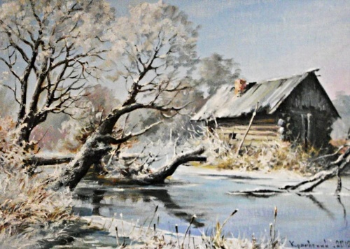 Художник Владимир Краевский. По снегу, летящему с неба 