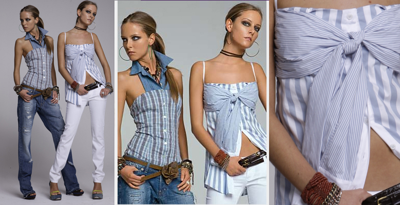 Стильные переделки: топы и блузы из рубашки одежда,переделки,своими руками