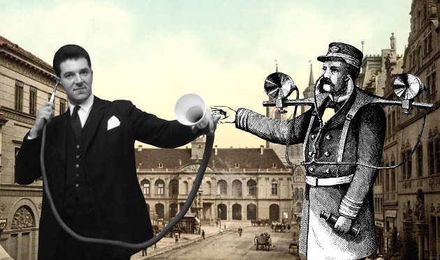 Обыкновенный слуховой рожок и топофон профессора Майера, 1880 год.