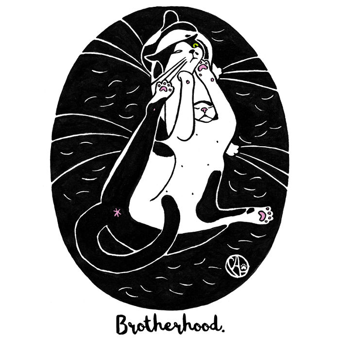 My Girlfriend Keeps Painting Our Life With 3 Cats And A Dog And I Can't Get Enough Of It!