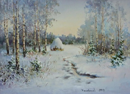 Художник Владимир Краевский. По снегу, летящему с неба 