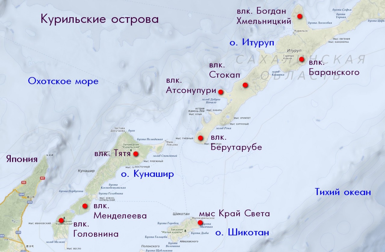 Карта аргазей с названиями островов