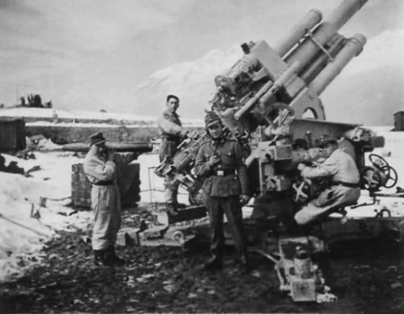 Использование трофейных немецких 105 и 128-мм зенитных орудий оружие