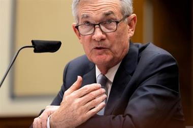 FILE PHOTO: Federal Reserve Chair Jerome Powell testifies during a U.S. House Oversight and Reform Select Subcommittee hearing on coronavirus crisis, on Capitol Hill in Washington, U.S., June 22, 2021. Graeme Jennings/Pool via REUTERS/File Photo 