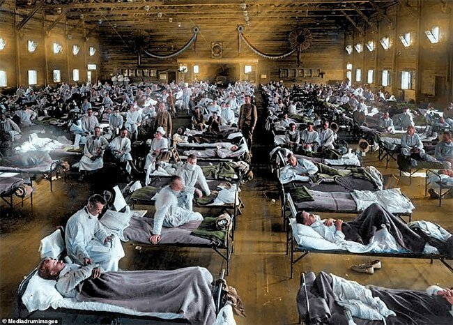 Америка во время эпидемии испанки: впервые в цвете испанка,история,сша,фотография,эпидемия