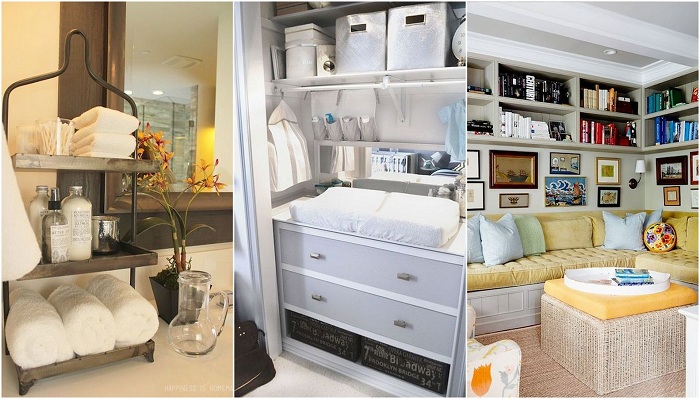 Отличные варианты оформления скрытых пространств в гостиной