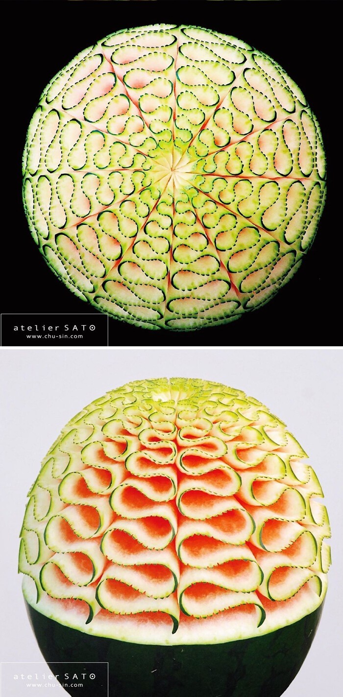 Потрясающее искусство: художница вырезает тайские узоры на фруктах и овощах вдохновляемся,мастерство,творчество