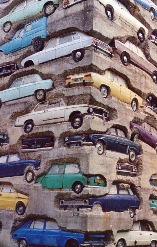 Долгосрочная парковка Армана Пьера Фернандеса, 1982 год. история, ретро, фото