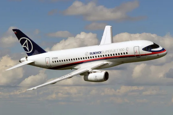 Самолёт Superjet впервые провёл длительный перелёт на отечественных двигателях