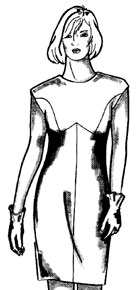 Моделирование платья с отрезной  фигурной деталью  по линии груди