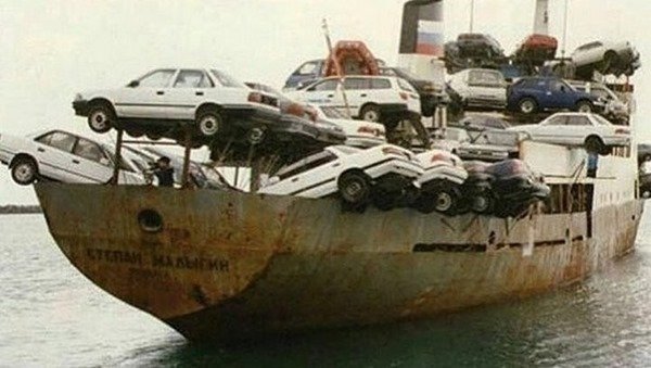 1990-е годы. Японские авто плывут в Россию… знаменитости, интересные фото, фото