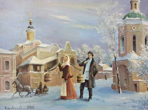 Художник Владимир Краевский. По снегу, летящему с неба 