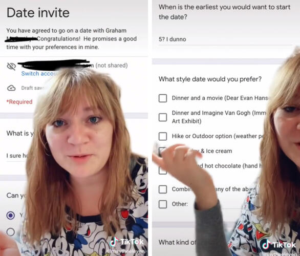 Выберите опцию "ужин" или "каток". Тиктокершу позвали на свидание с помощью опроса, и в Сети пришли в восторг