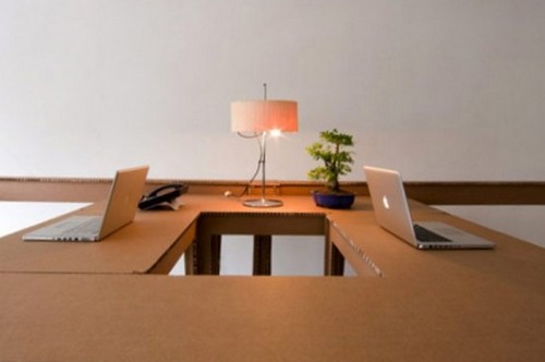 Мебель для офиса из картонных коробок