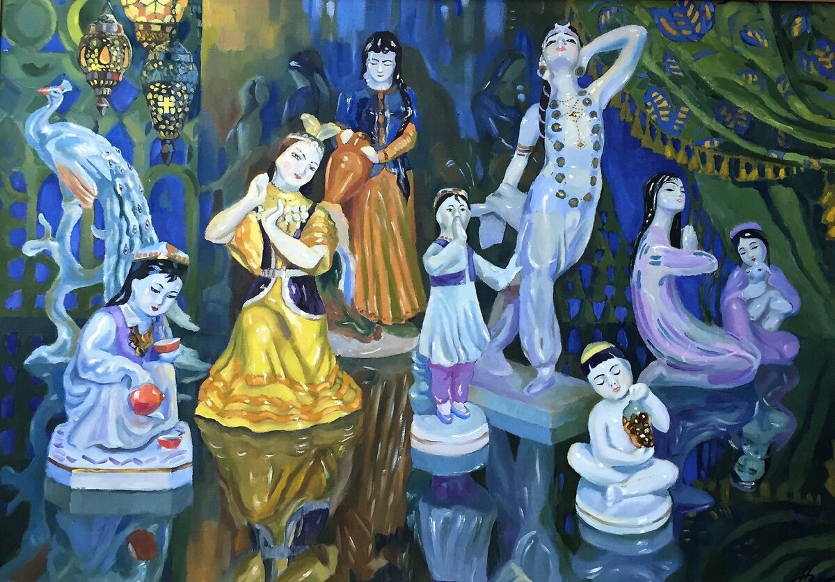 «Семь нянек», 2017, холст, масло