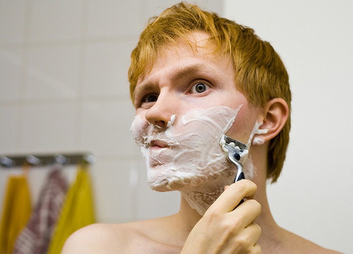 Я бреюсь кремом после бритья