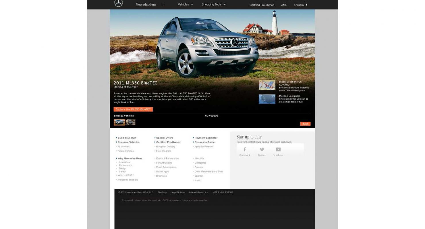 Mercedes продолжает рекламировать дизельные автомобили 2011 года