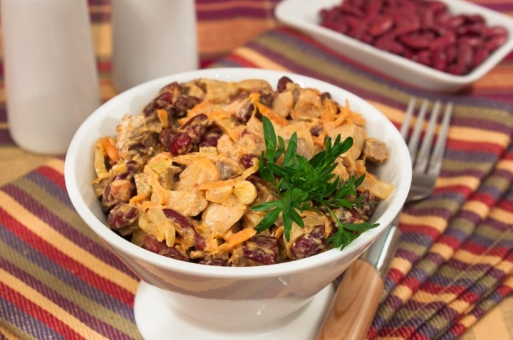 лучший салат из говяжьей печени