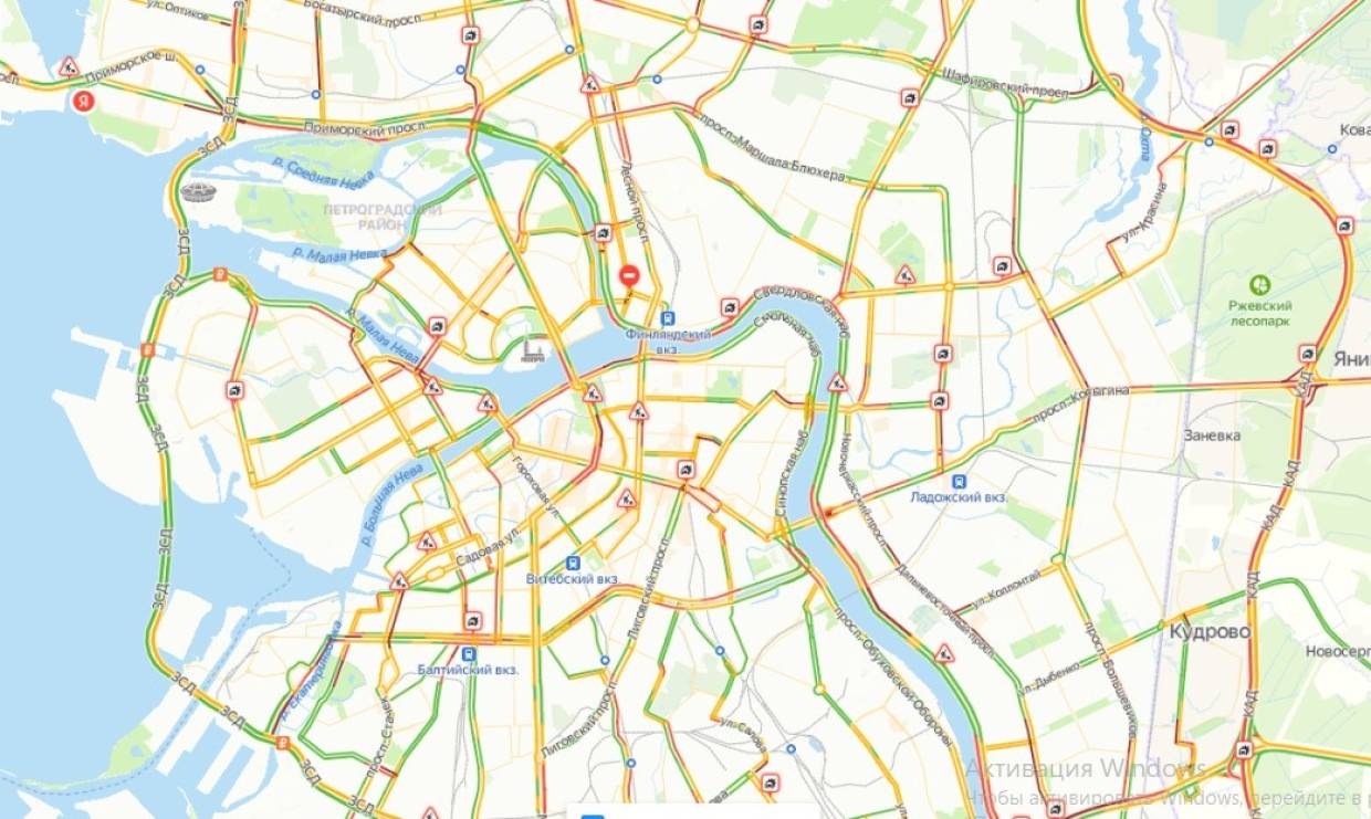 Карта с пробками санкт петербург