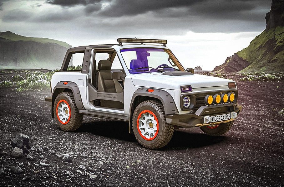 Посмотрите на пляжный внедорожник на базе Lada Niva