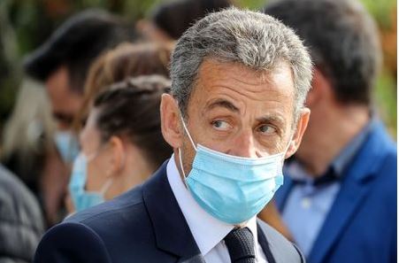 Former French President Nicolas Sarkozy attends a ceremony to pay tribute to the victims of a deadly knife attack at Notre Dame basilica on October 29, 2020, in Nice, France November 7, 2020. Valery Hache/Pool via REUTERS