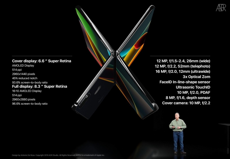 Складной iPhone X Fold глазами дизайнера Складной iPhone X Fold глазами дизайнера новости