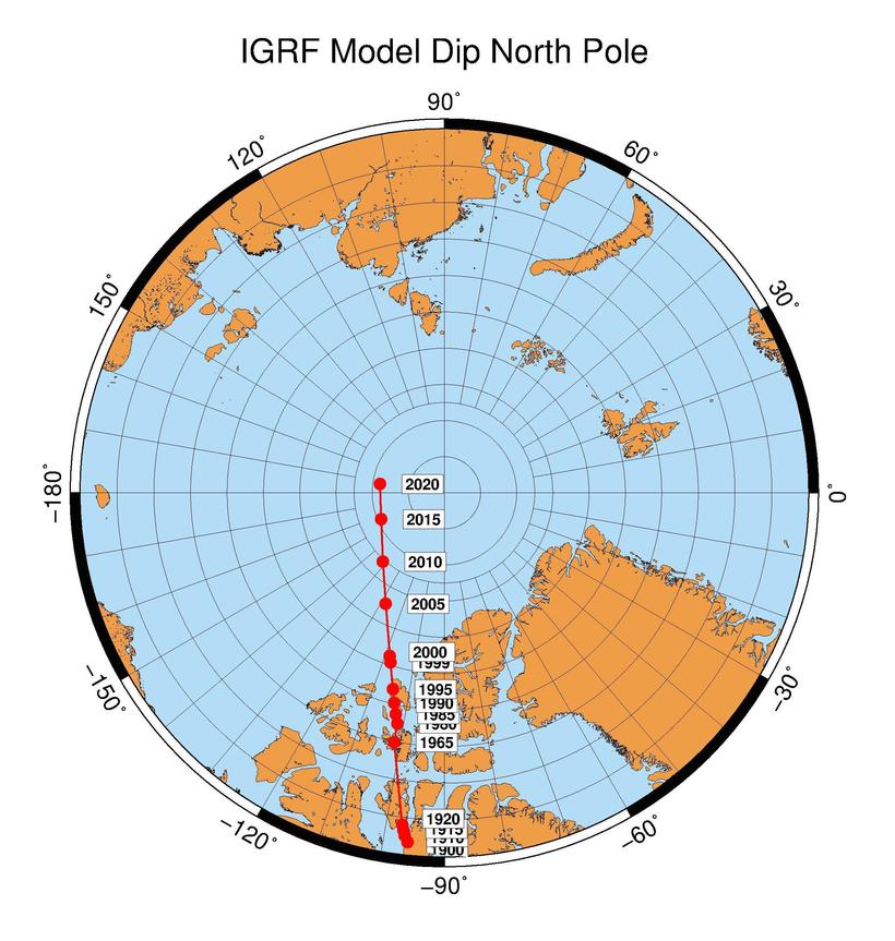 Куда движется северный магнитный полюс, и когда полюса снова поменяются местами