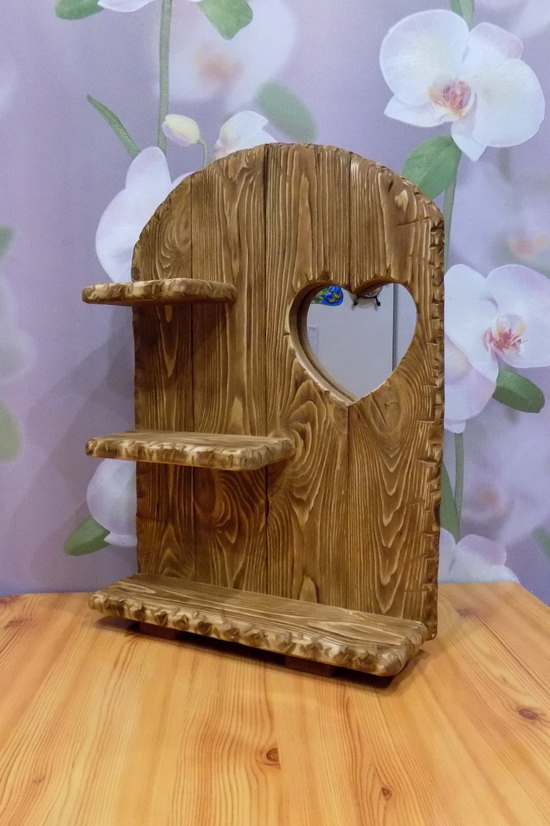 Сделал полочку из дерева в подарок Сделал полочку из дерева в подарок самоделкин