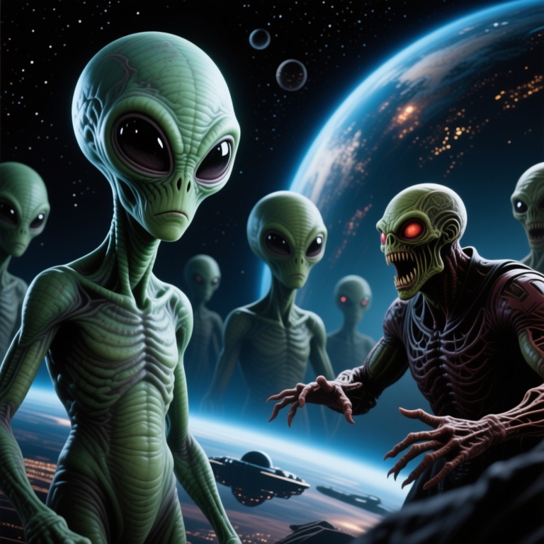   Катя Лель уверена, что инопланетяне прибыли с миром. Коллаж Блокнота