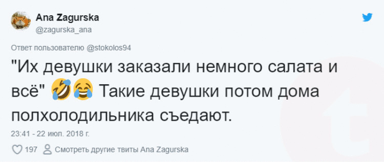 Парень поделился проблемой: ему показалось, что его девушка много ест. Пользователи Твиттера негодуют Парень поделился проблемой: ему показалось, что его девушка много ест. Пользователи Твиттера негодуют